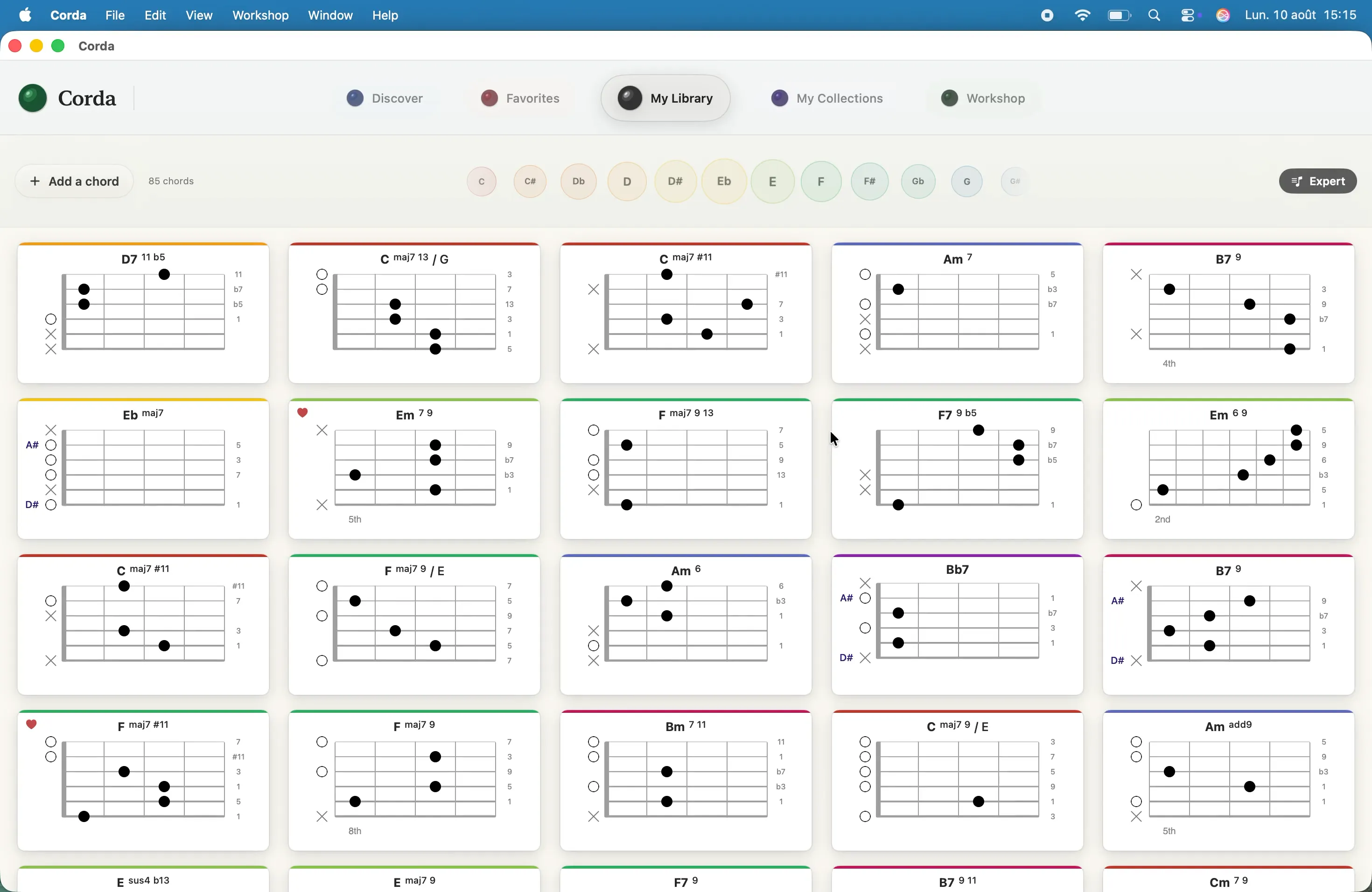 Corda's chord library on a MacBook Air